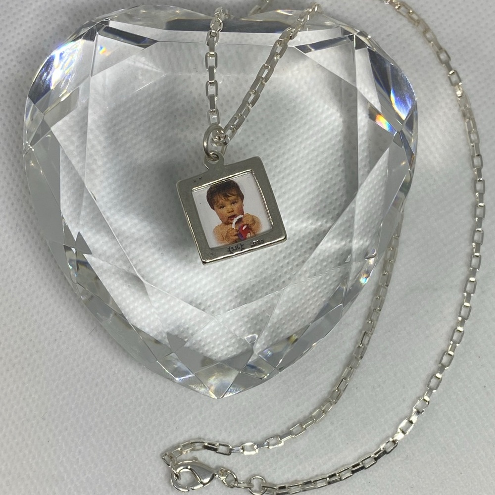 Sterling Silver Picture Frame Charm and Chain